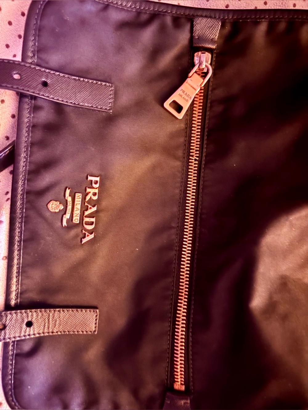 Prada Black Nylon Messenger Bag with Gold Hardware - Picture 14 of 15